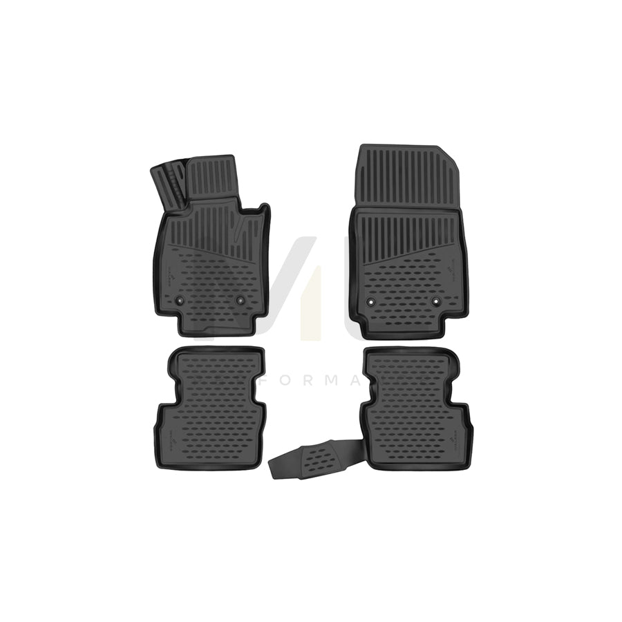 WALSER Tailored, XTR 75224 Floor mat set Elastomer, Front and Rear, Black