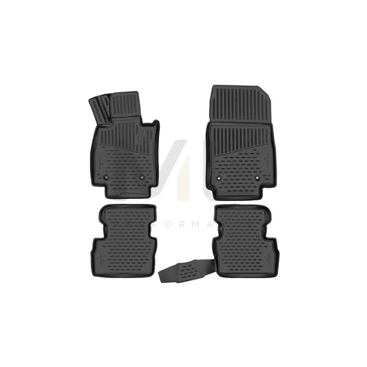 WALSER Tailored, XTR 75224 Floor mat set Elastomer, Front and Rear, Black