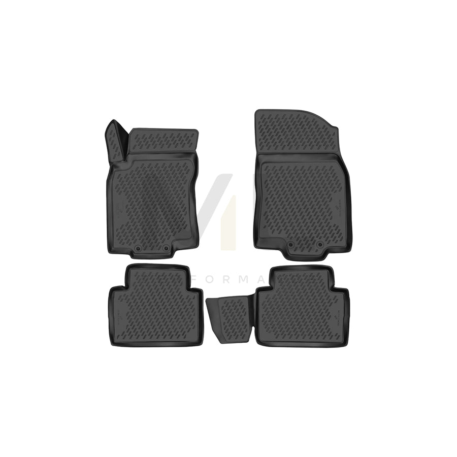 WALSER Tailored, XTR 75225 Floor mat set Elastomer, Front and Rear, Black