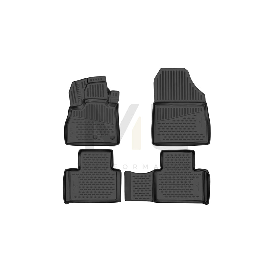WALSER Tailored, XTR 75230 Floor mat set Elastomer, Front and Rear, Black