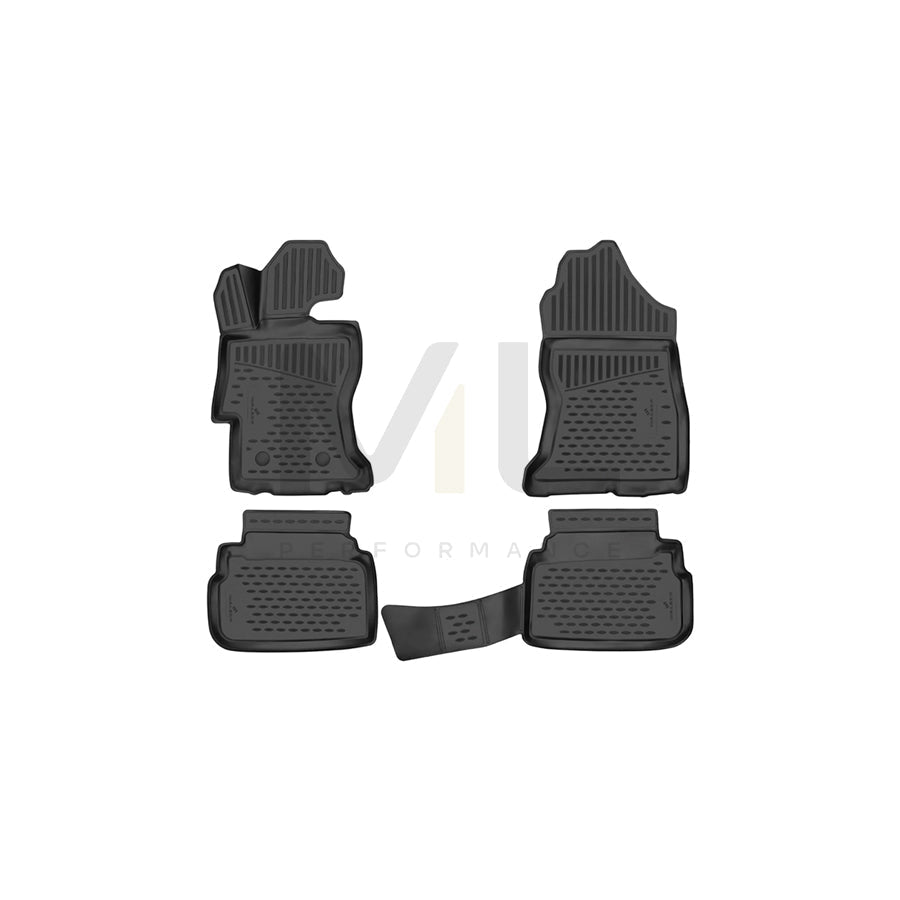 WALSER Tailored, XTR 75232 Floor mat set Elastomer, Front and Rear, Black