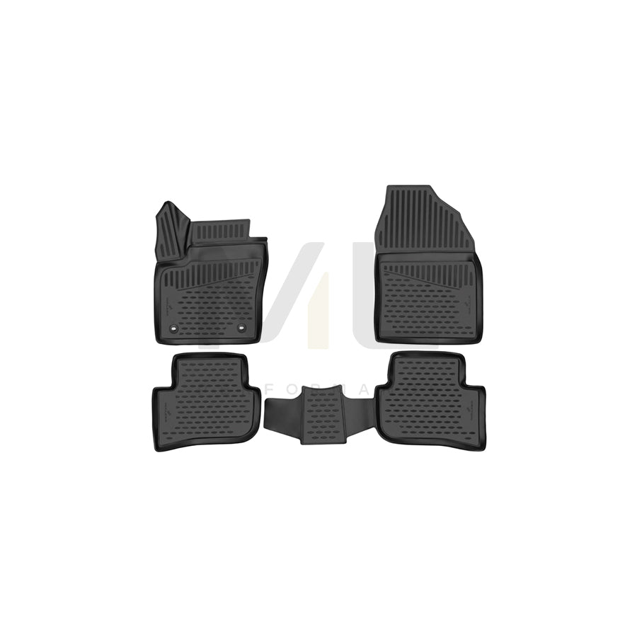 WALSER Tailored, XTR 75233 Floor mat set Elastomer, Front and Rear, Black