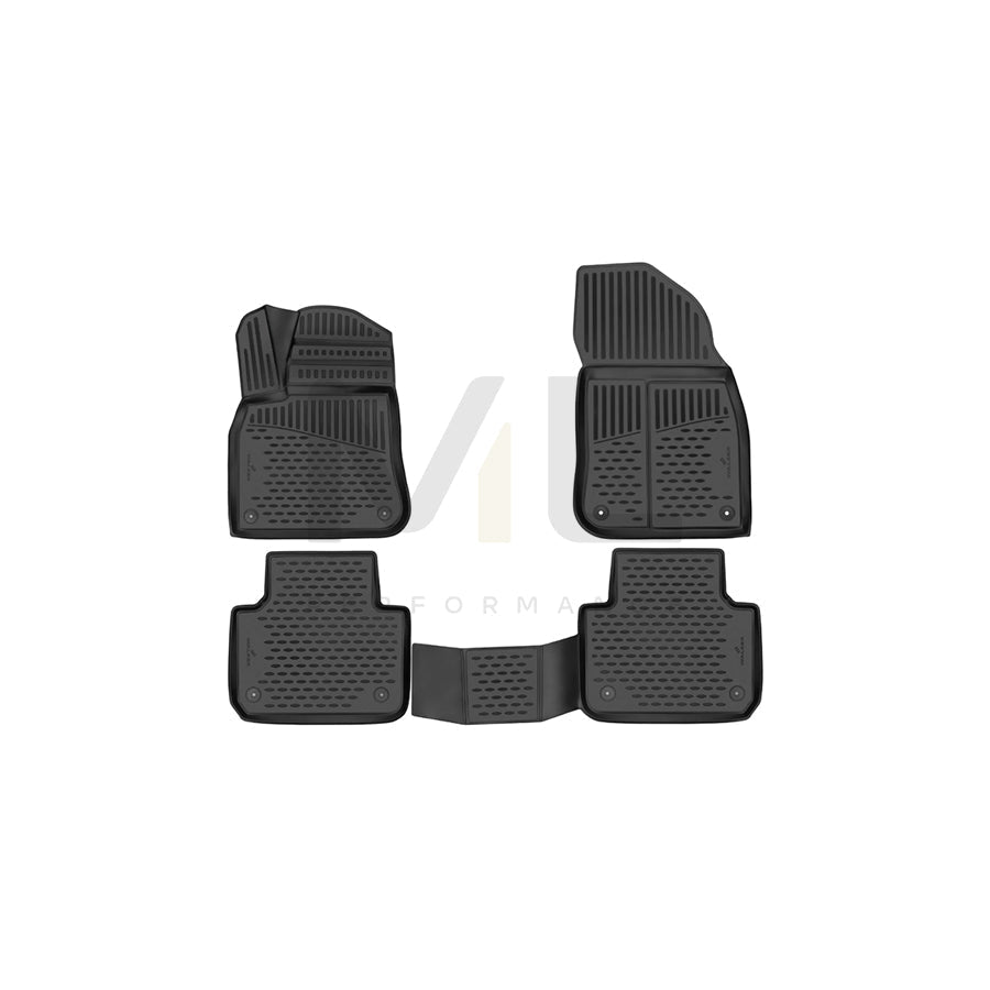 WALSER Tailored, XTR 75235 Floor mat set Elastomer, Front and Rear, Black
