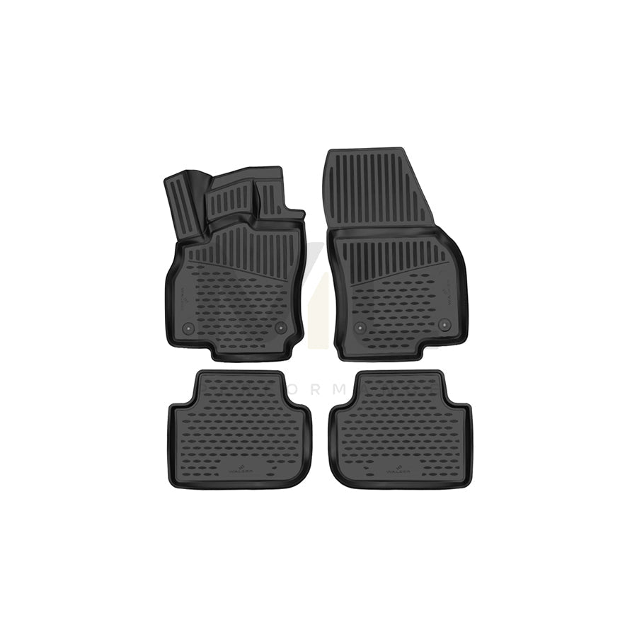 WALSER Tailored, XTR 75239 Floor mat set Elastomer, Front and Rear, Black