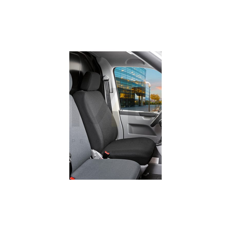 WALSER Toronto 10502 Car seat cover Grey, Leatherette, Polyester, Front