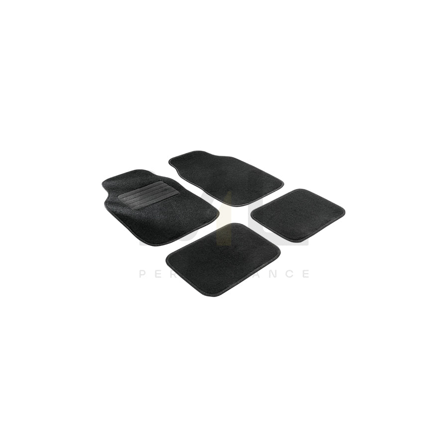 WALSER Universal fit 14705 Floor mat set Textile, Front and Rear, Quantity: 4, Black