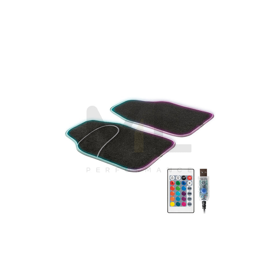 WALSER Universal fit, Ambiente 29053 Floor mat set Front, Quantity: 2, Black, Multi-coloured
