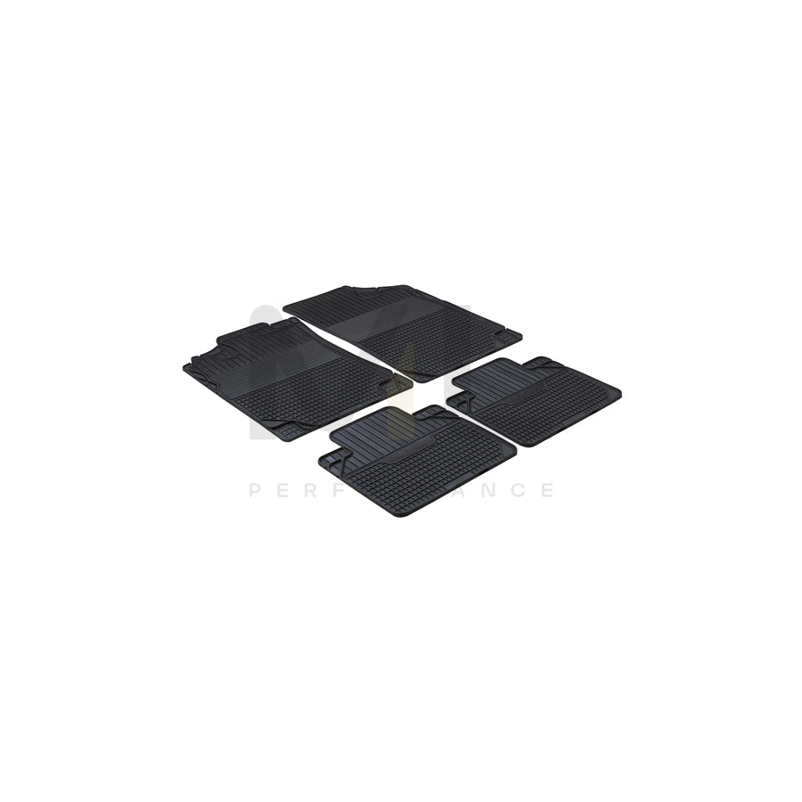 WALSER Universal fit, Easyfit 28016 Floor mat set Elastomer, Front and Rear, Quantity: 4, Black