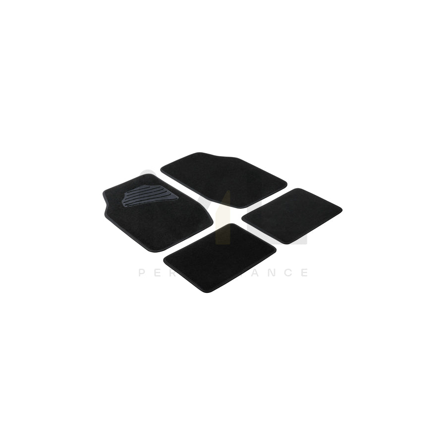 WALSER Universal fit, Matrix 29022 Floor mat set PP (Polypropylene), Front and Rear, Quantity: 4, Black