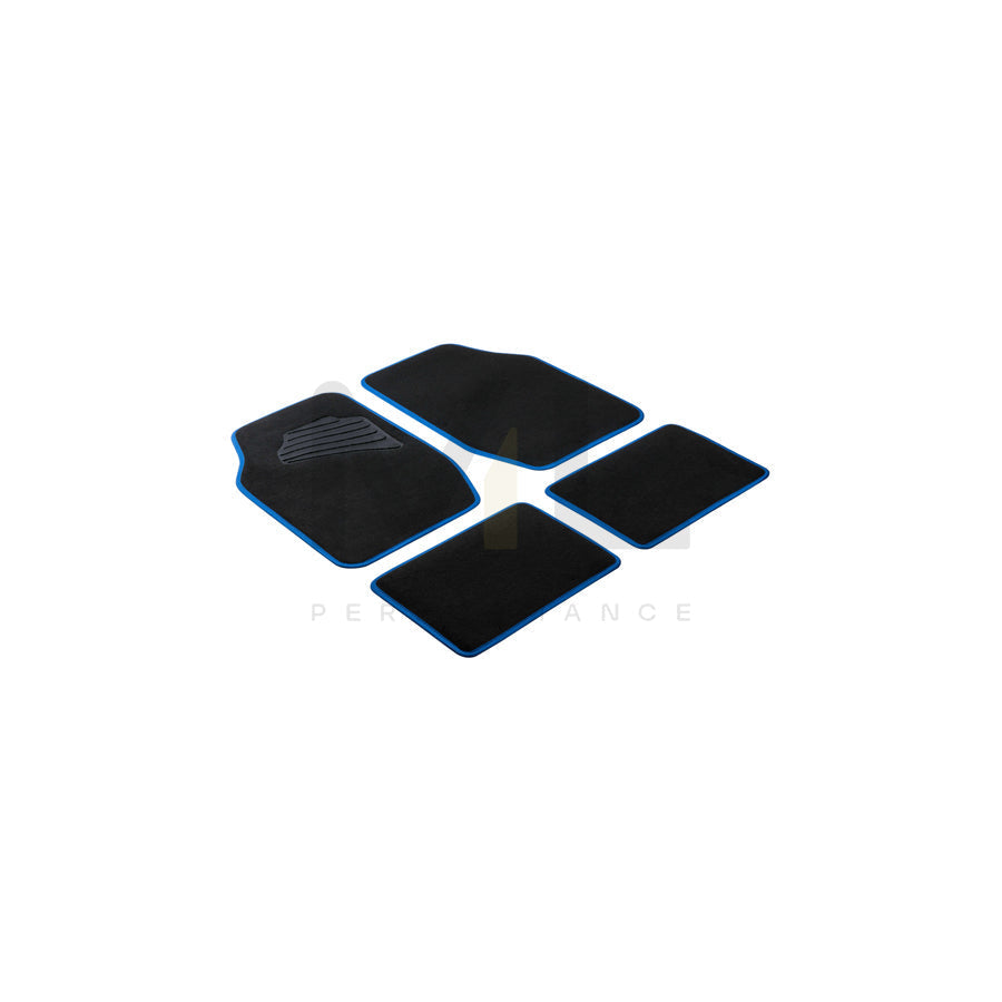 WALSER Universal fit, Matrix 29023 Floor mat set PP (Polypropylene), Front and Rear, Quantity: 4, Black, Blue