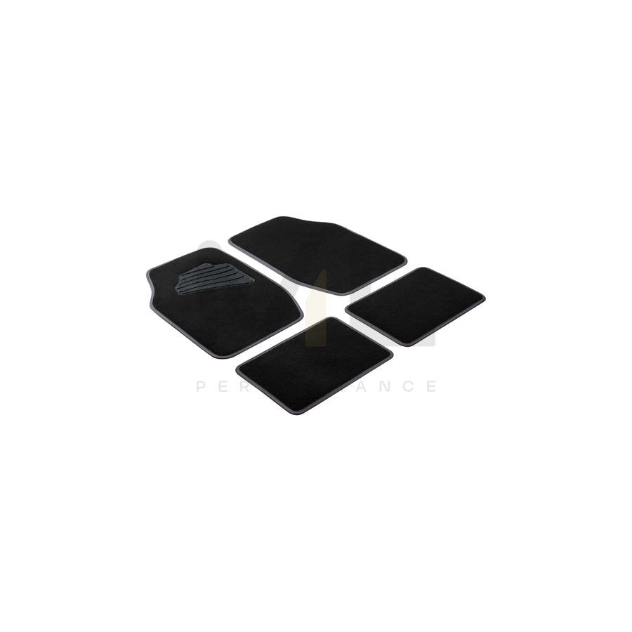 WALSER Universal fit, Matrix 29025 Floor mat set PP (Polypropylene), Front and Rear, Quantity: 4, Black, Grey