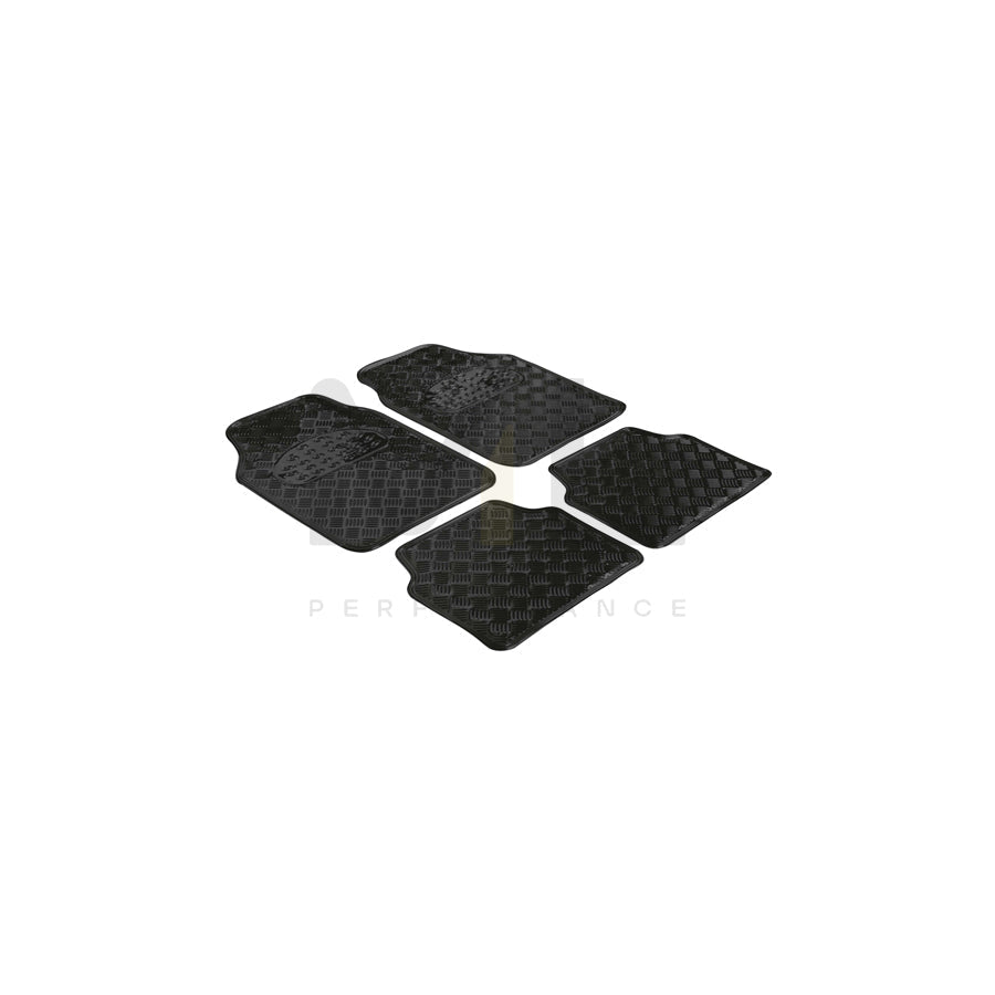 WALSER Universal fit, Metallic 28035 Floor mat set Elastomer, Front and Rear, Quantity: 4, Black