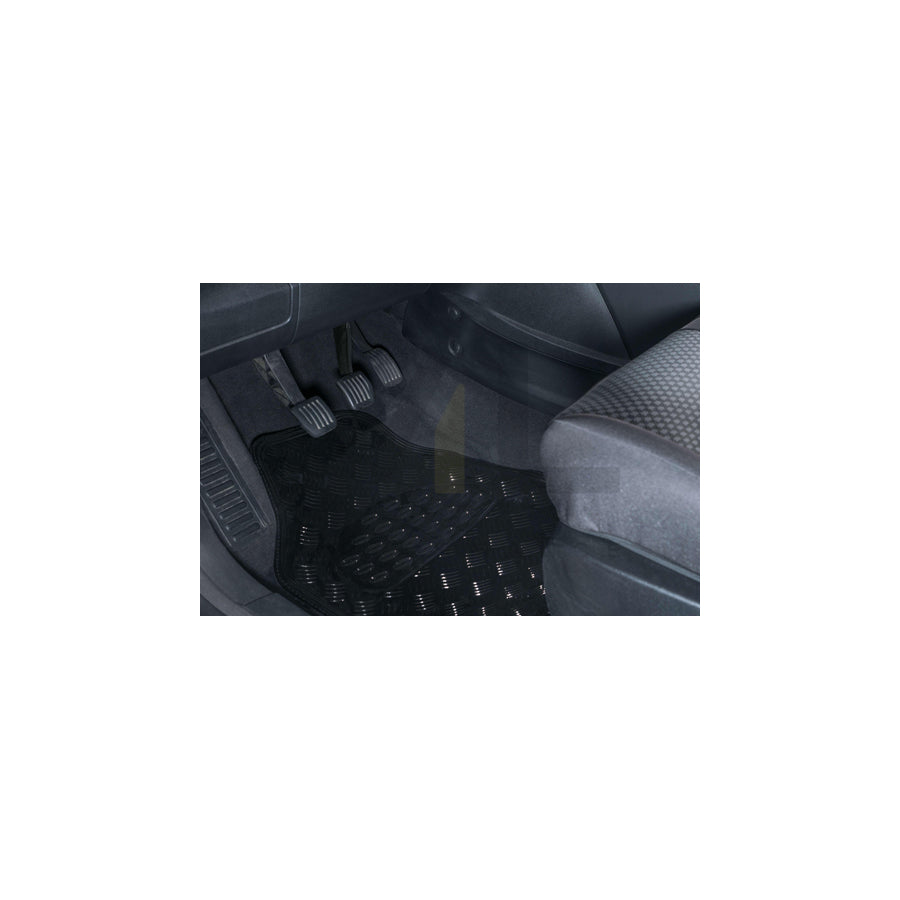 WALSER Universal fit, Metallic 28040 Floor mat set Elastomer, Front and Rear, Quantity: 4, Black