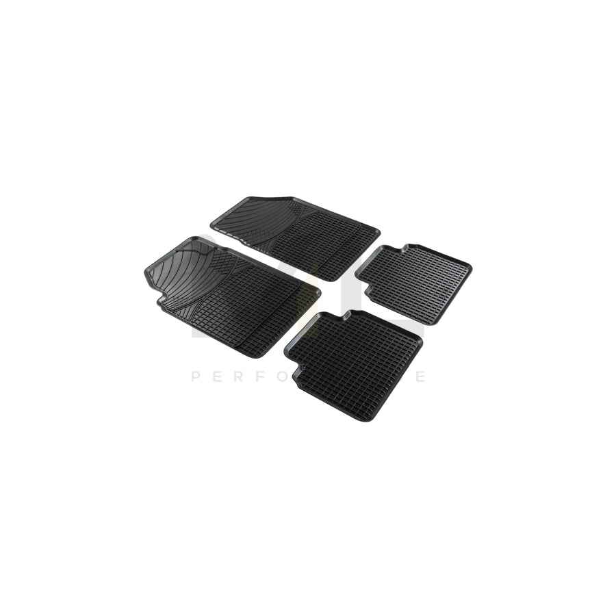 WALSER Universal fit, Perfect Fit 28010 Floor mat set Elastomer, Front and Rear, Quantity: 4, Black