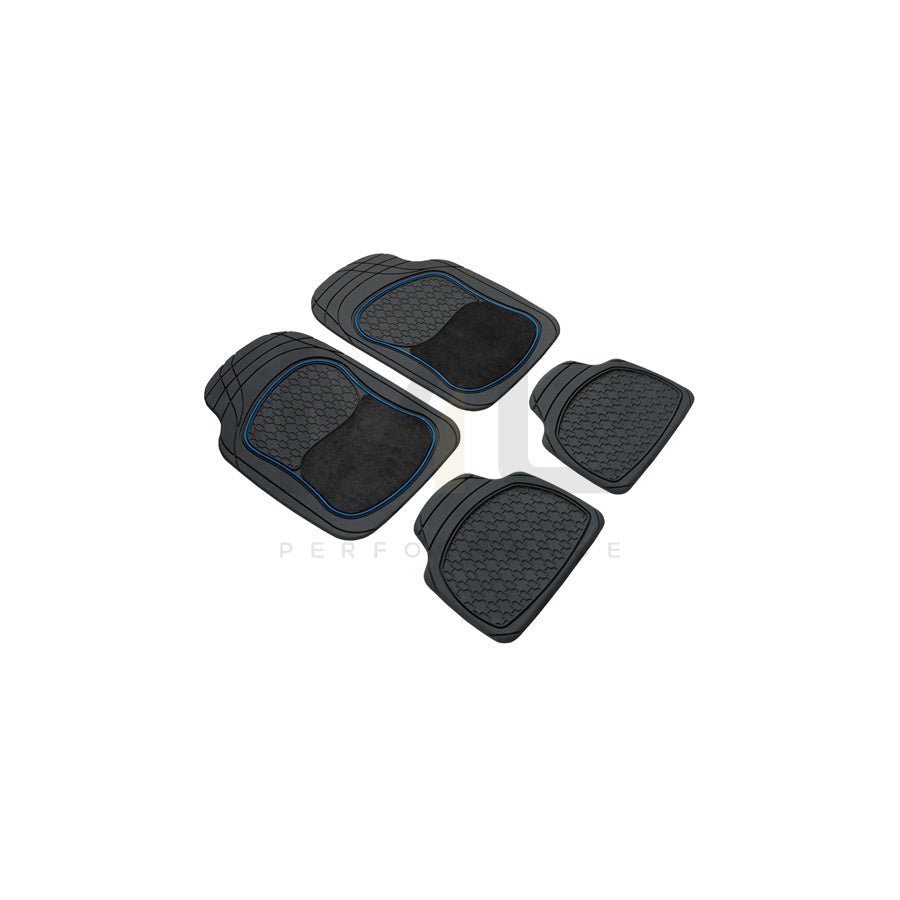 WALSER Universal fit, Royal 28014 Floor mat set Elastomer, Front and Rear, Quantity: 4, Black, Blue