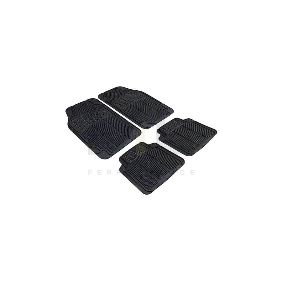 WALSER Universal fit, Spartakus 28036 Floor mat set Elastomer, Front and Rear, Quantity: 4, Black