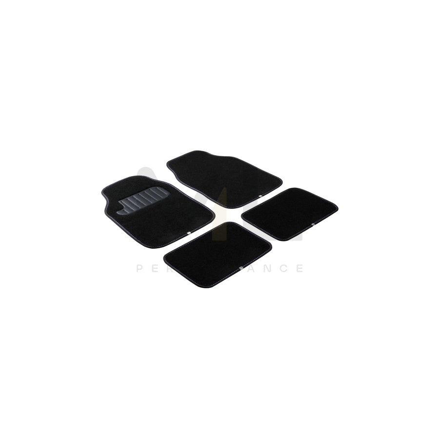 WALSER Universal fit, The Color 29013 Floor mat set Polyester, PP (Polypropylene), Front and Rear, Quantity: 4, Black, Violet