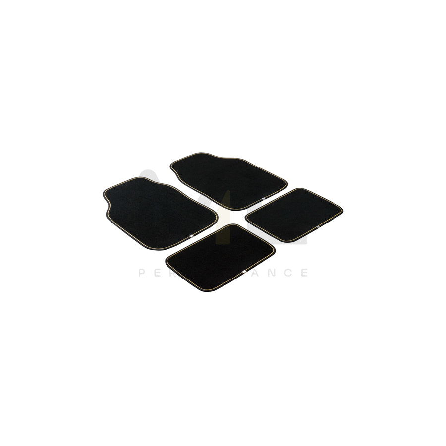 WALSER Universal fit, The Line 29011 Floor mat set Polyester, PP (Polypropylene), Front and Rear, Quantity: 4, Beige, Black