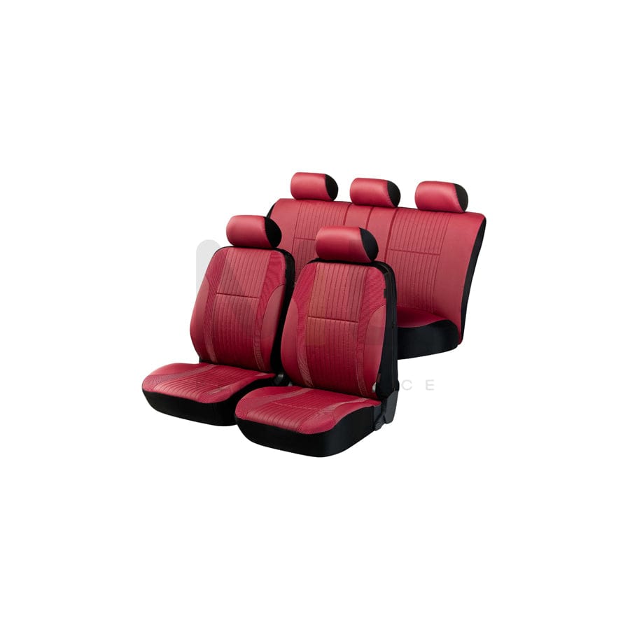 WALSER ZIPP IT Deluxe 11987 Car seat cover Red, Leatherette, Polyester, Front and Rear
