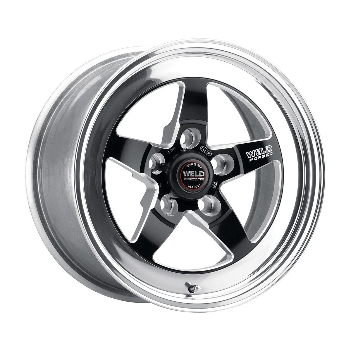 Weld 71MB-505B25A S71 Wheel 15x5 5x4.75 ET-13 BS2.5 Black Center - Polished Shell