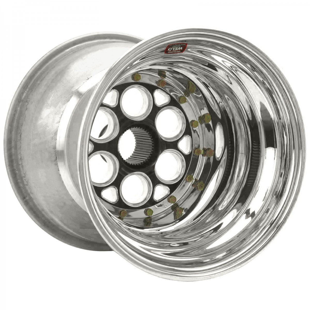 Weld 735B-51435 Magnum Sprint Wheel 15x14 42-Spline ET0 BS5 Black Center - Polished Shell