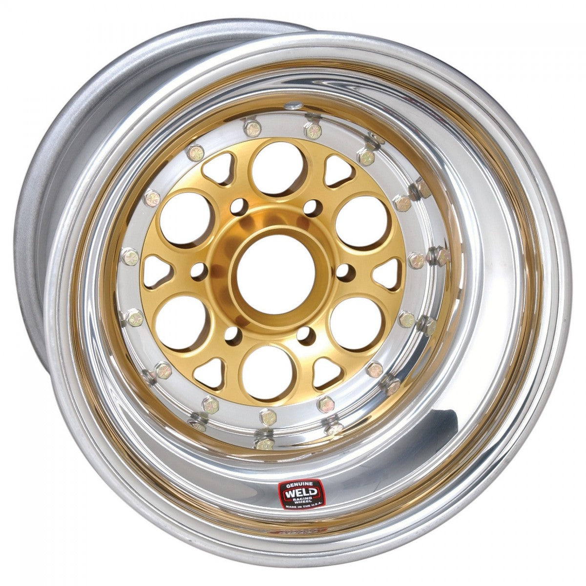 Weld 755-50814 Magnum Sprint Wheel 15x8 6x5 ET0 BS4 Gold Center - Polished Shell
