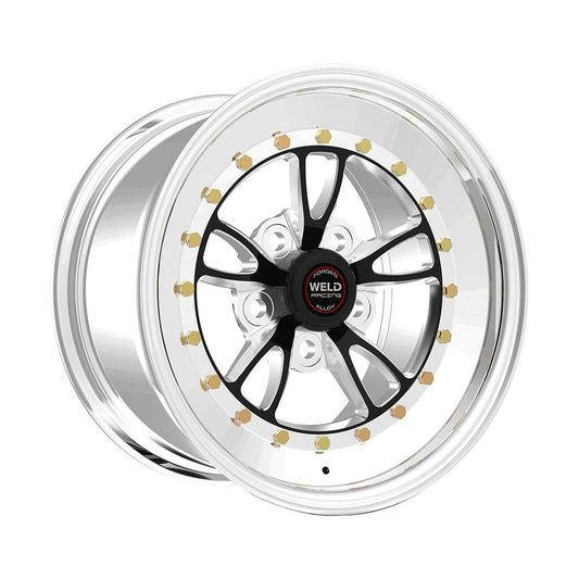 Weld 793B-58278 Full Throttle Wheel 15x8 5x4.75 ET0 BS4.5 Black Center - Polished Shell