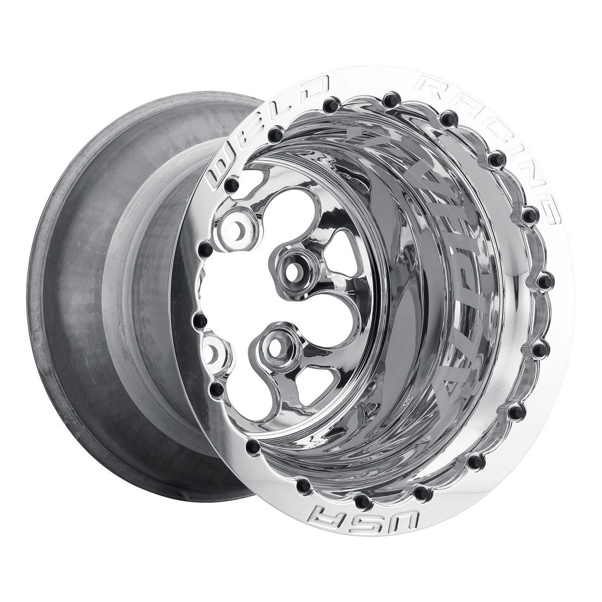 Weld 83P-512208MPS Alpha-1 Wheel 15x12 5x4.5 ET-64 BS4 Polished Center - Polished Shell