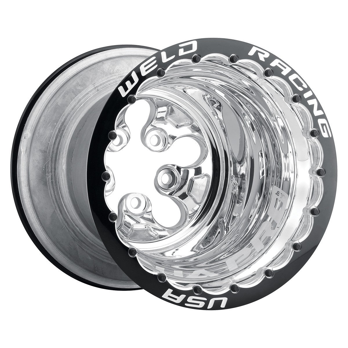 Weld 83XP-514414MP Alpha-1 Pro Wheel 15x14 5x5 ET-140 BS2 Polished Center - Polished Shell