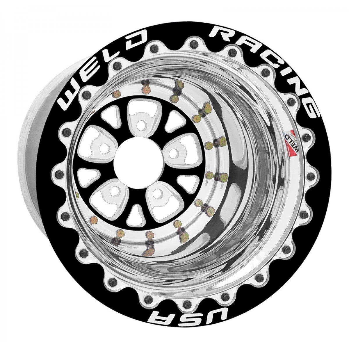 Weld 84B-512206MB V-Series Wheel 15x12 5x4.5 ET-89 BS3 Black Center - Polished Shell