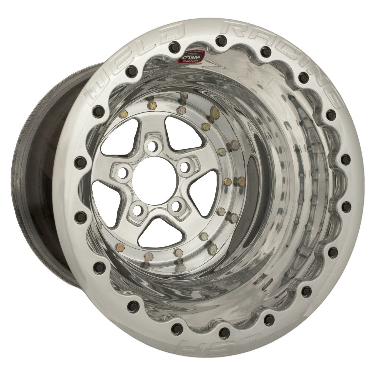 Weld 88-616418UP Alumastar Wheel 16x16 5x5 ET-114 BS4 Polished Center - Polished Shell