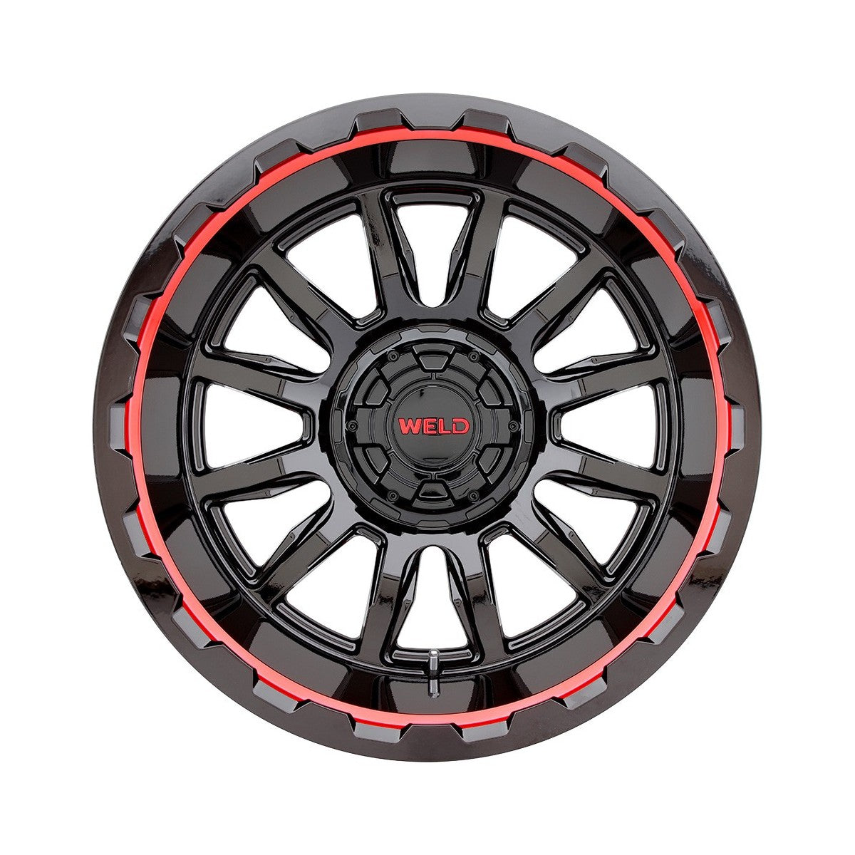 Weld W13800017475 Gauntlet W138 Wheel 20x10 8x170 ET-18 BS4.75 Gloss Black MIL RED