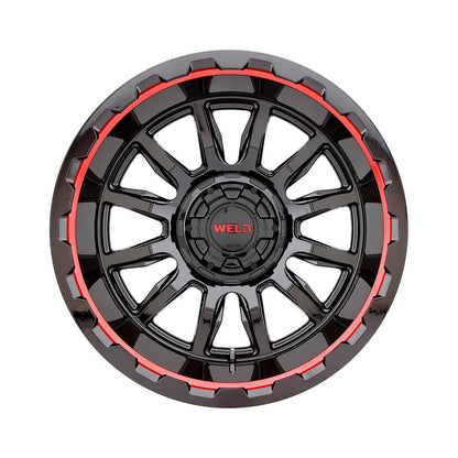 Weld W13800017475 Gauntlet W138 Wheel 20x10 8x170 ET-18 BS4.75 Gloss Black MIL RED