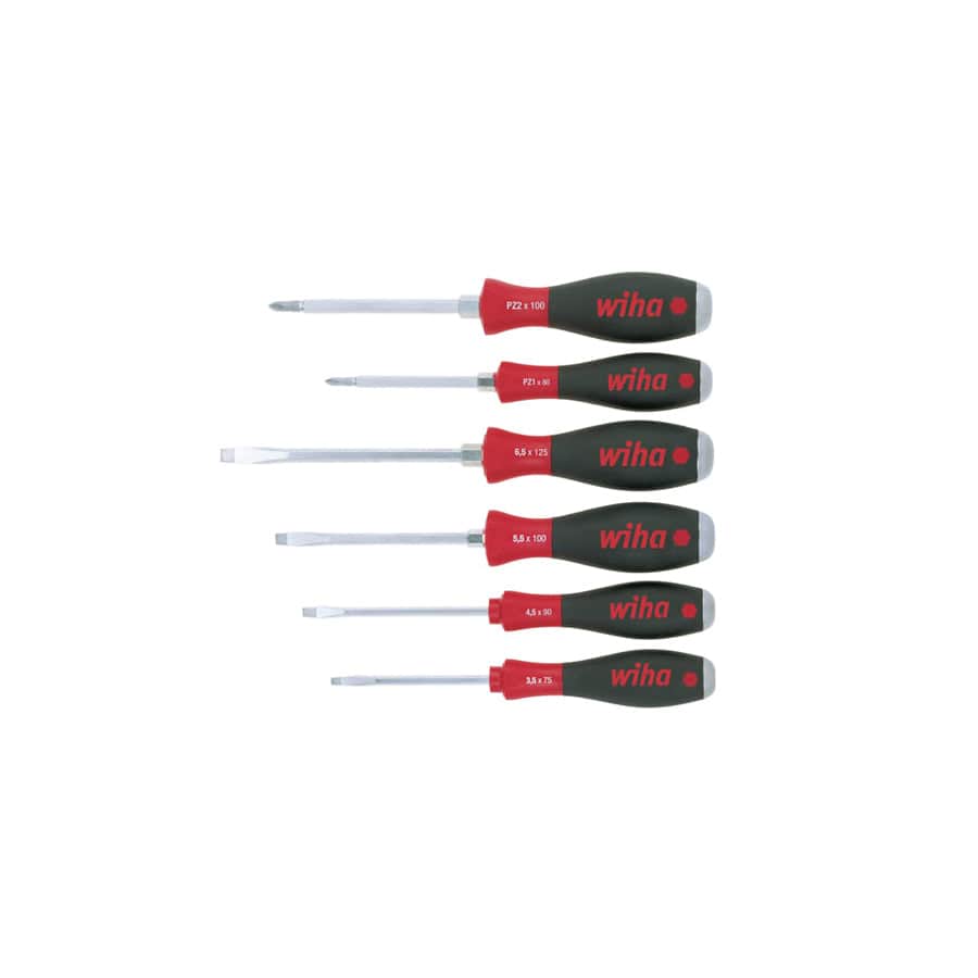 Wiha WHA21251 SoftFinish® SL/PZ Hex Blade Screwdriver Set, 6 Piece
