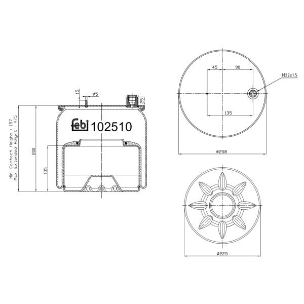 FEBI FE102510 Air Suspension Bellow