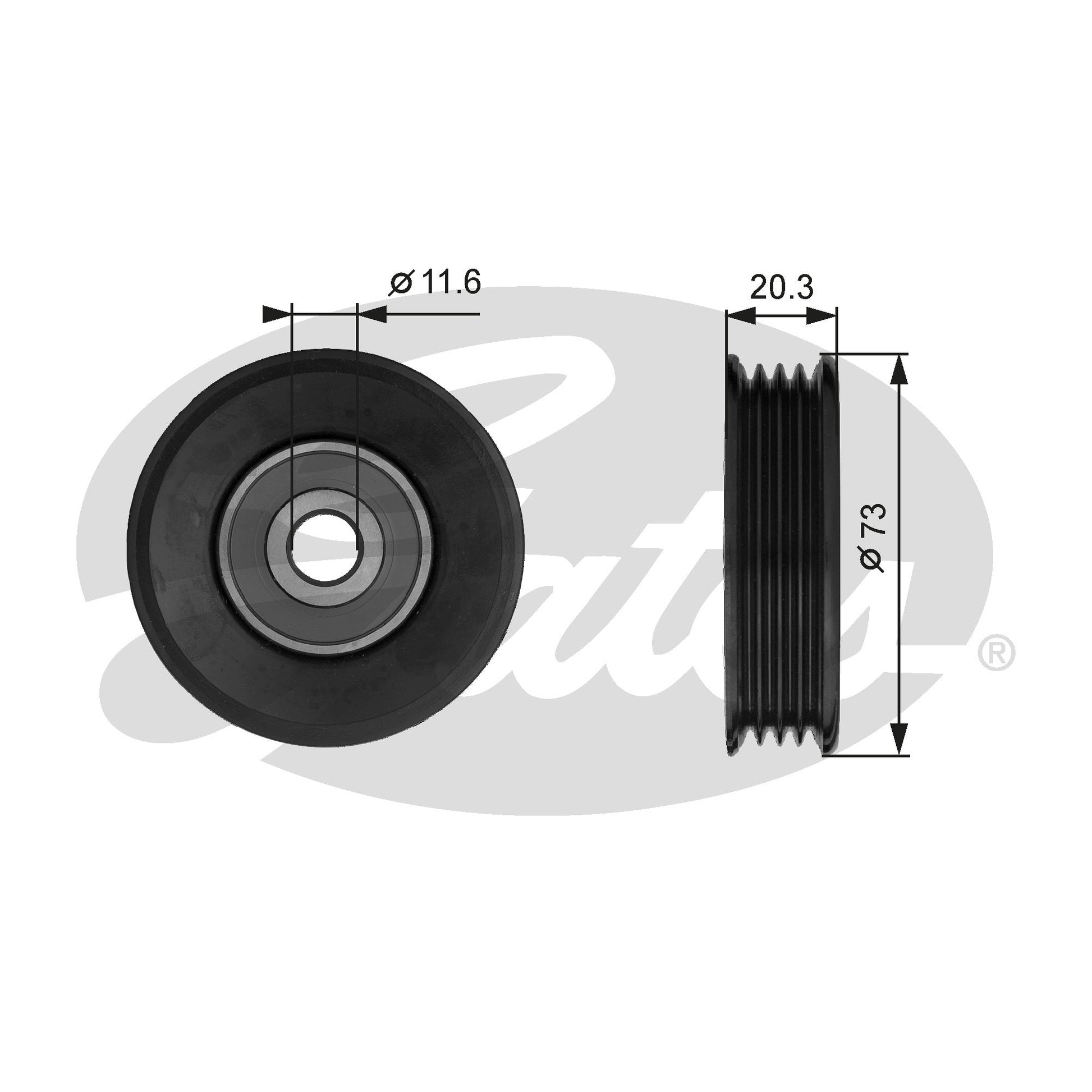 GATES GATT38031 V-Ribbed Belt Deflection/Guide Pulley