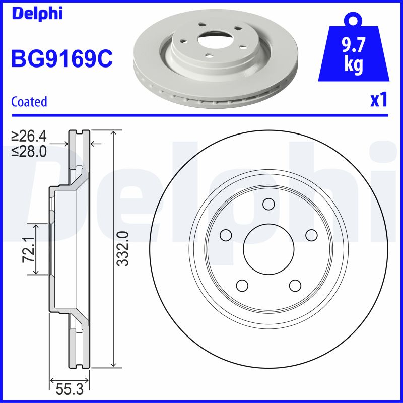 DELPHI BG9169C Brake Disc