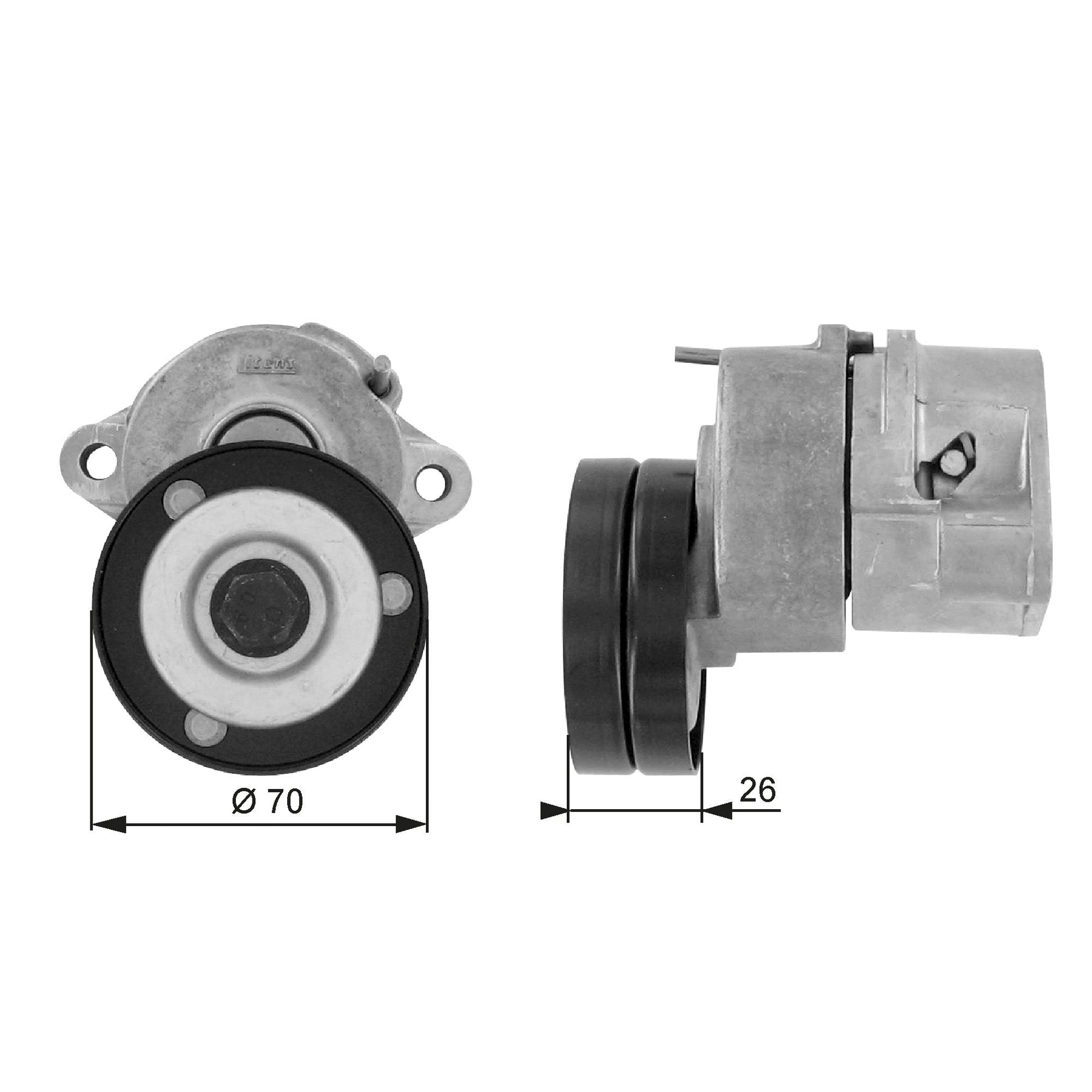 GATES GATT38213 V-Ribbed Belt Tensioner Pulley