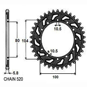 SUNSTAR SUNR1-3356-42 Chain Sprocket