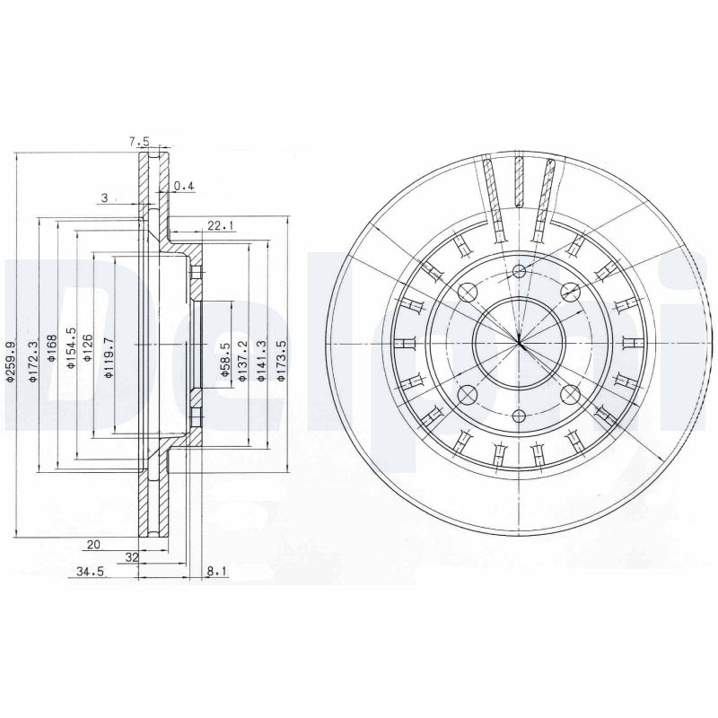 DELPHI BG3806 Brake Disc .