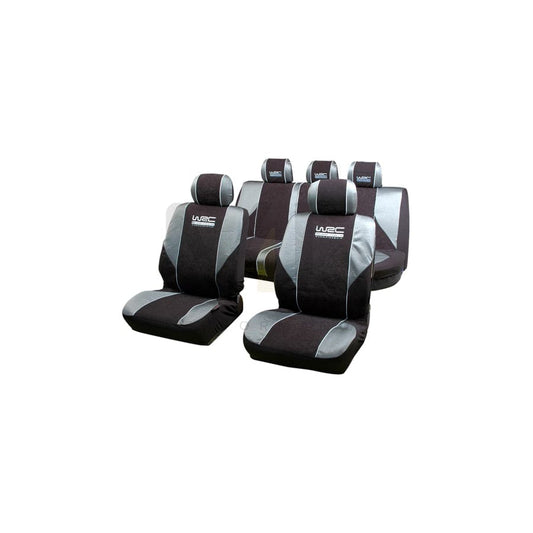 WRC 007339 Car seat cover Black/Grey, Patterned, Polyester, Front and Rear