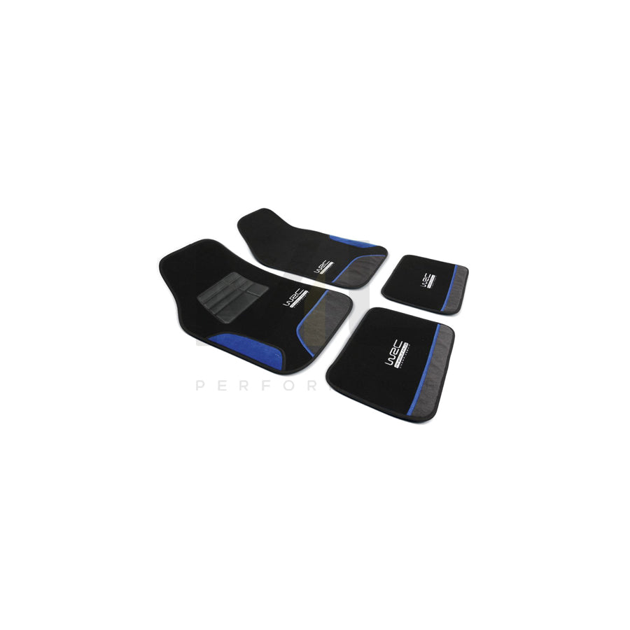WRC Universal fit 007436 Floor mat set PP (Polypropylene), Front and Rear, Quantity: 4, Black, Blue