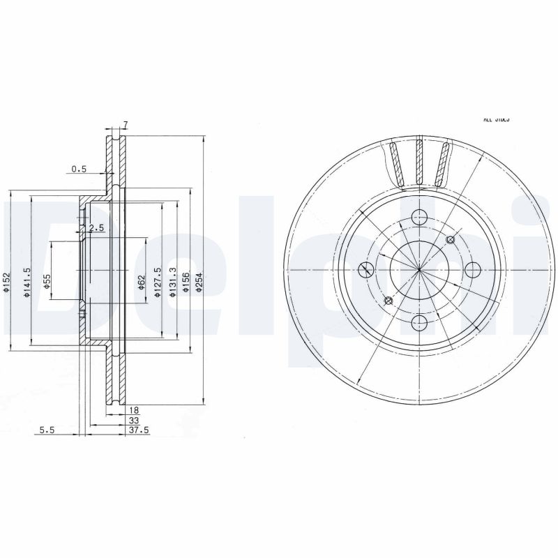DELPHI BG3414 Brake Disc .