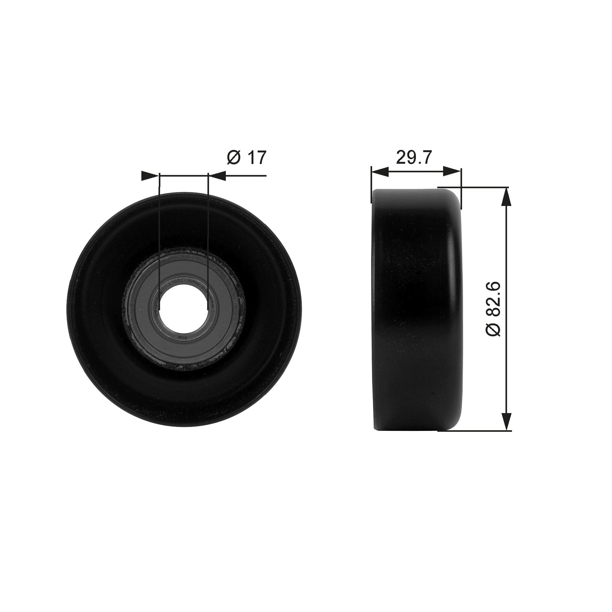 GATES GATT38005 V-Ribbed Belt Deflection/Guide Pulley