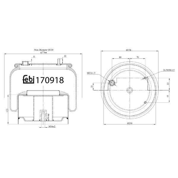 FEBI FE170918 Air Suspension Bellow