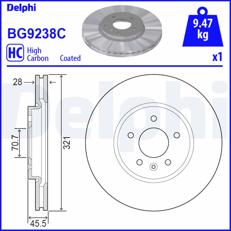 DELPHI BG9238C Brake Disc