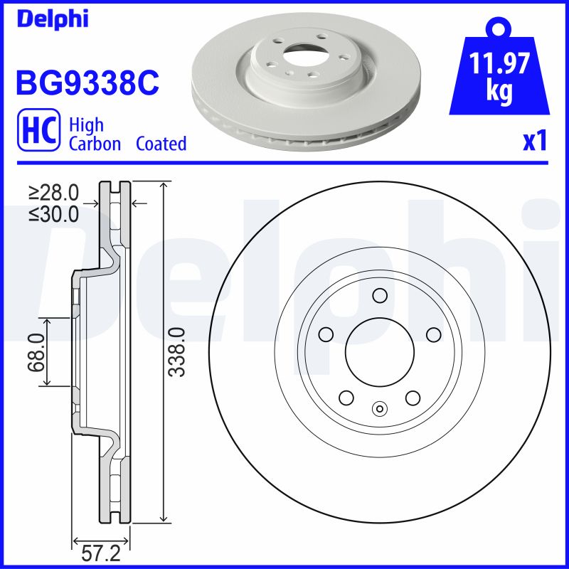DELPHI BG9338C Brake Disc