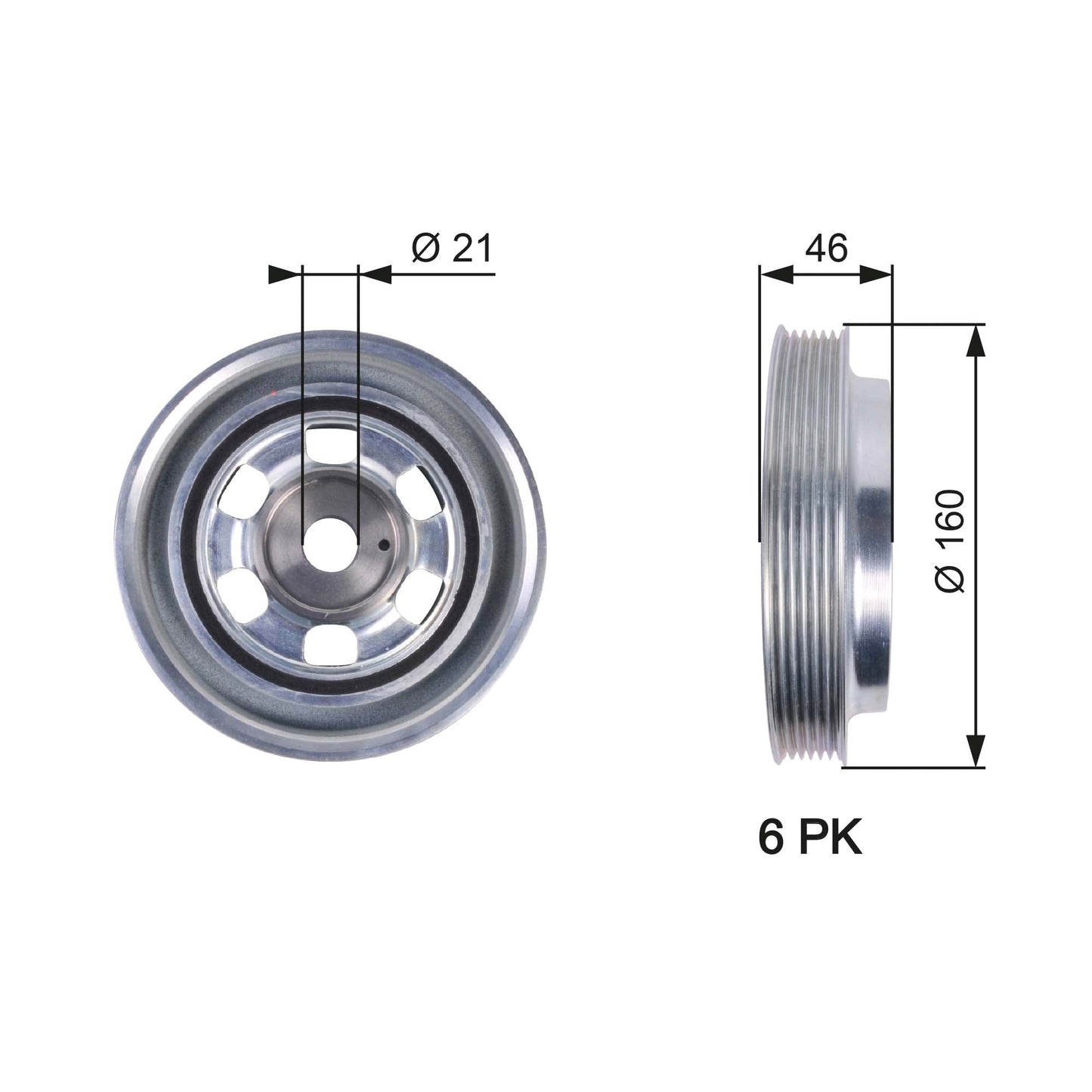 GATES GATTVD1081 Crankshaft Belt Pulley