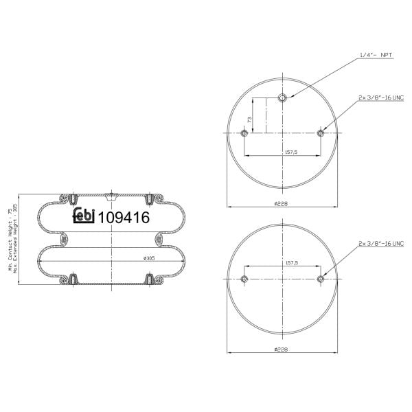 FEBI FE109416 Air Suspension Bellow