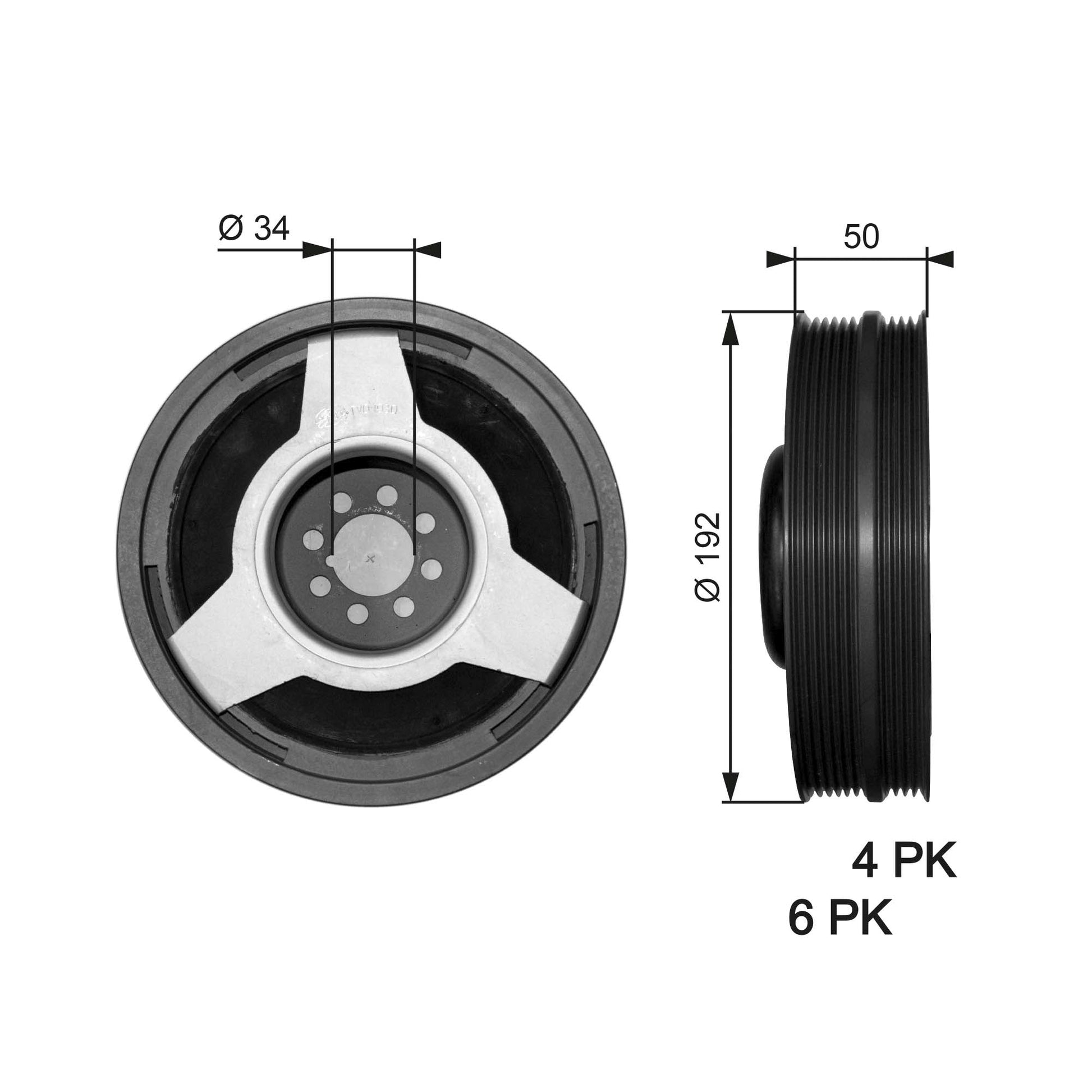 GATES GATTVD1030 Crankshaft Belt Pulley